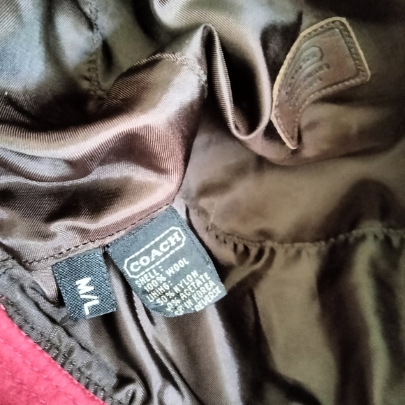 COACH Red Bucket Wool Hat Size M/L - Picture 4 of 12